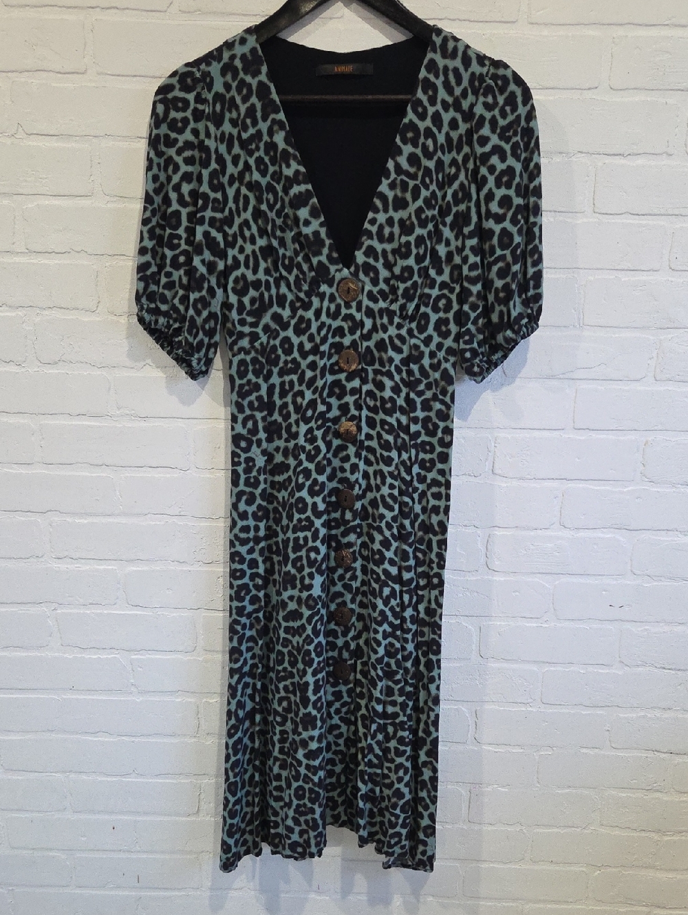 Animale Leopard Print Midi Dress